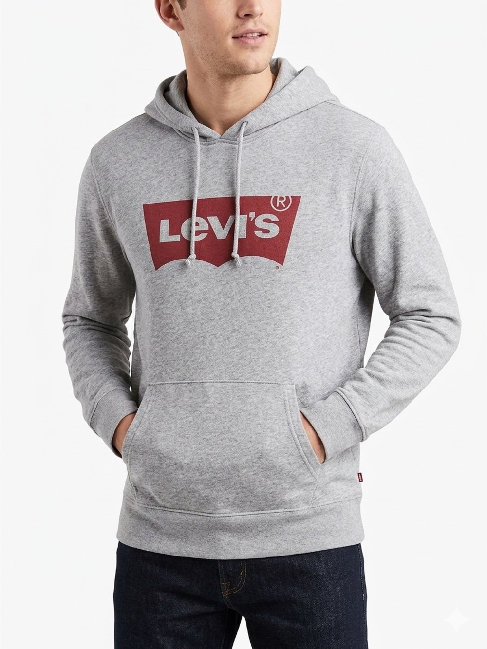 Levi’s Classic Batwing Graphic Pullover Hoodie Heather Grey Large - 571